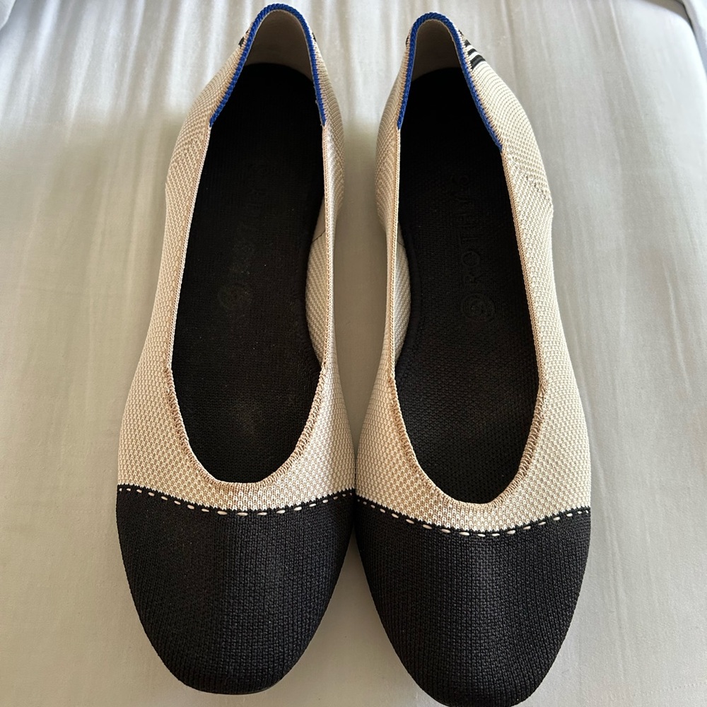 Rothy’s squares - black and cream tuxedo - size 12.5